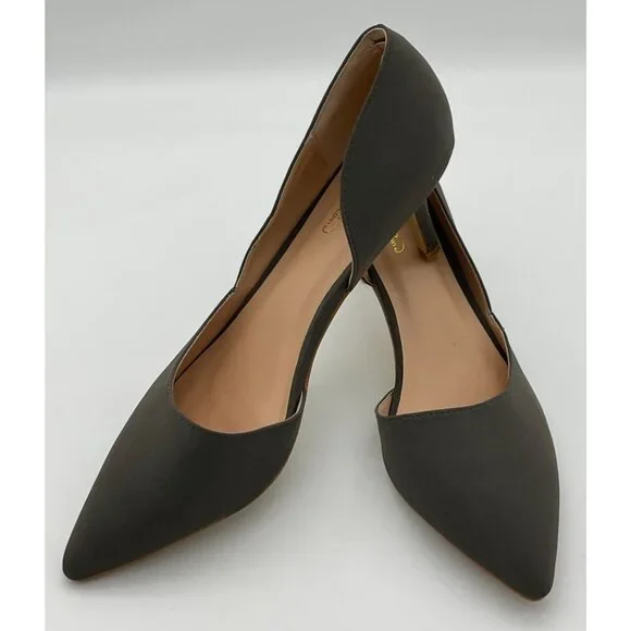 Journee Collection Charcoal Gray Point Toe D'Orsay 3 in Heel size 11 - Picture 3 of 14